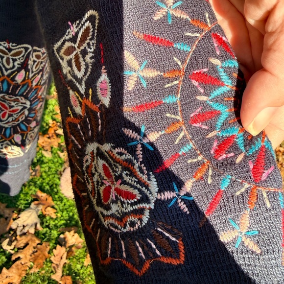 Paparazzi by BIZ Dark Blue Cardigan with Colorful Embroidery - Picture 7 of 12